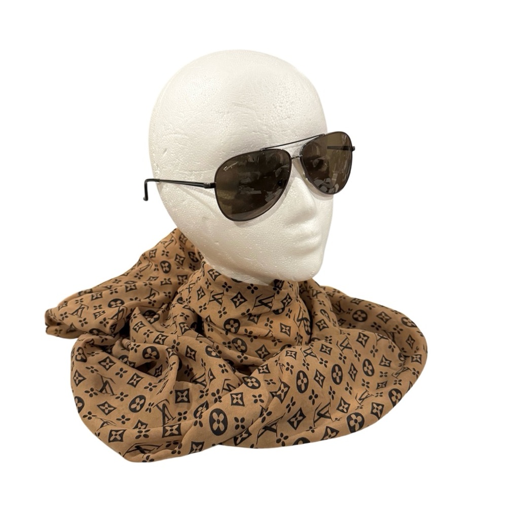 NEW Salvatore Ferragamo Pilot Sunglasses Brown with Dark Brown Enamel UNISEX